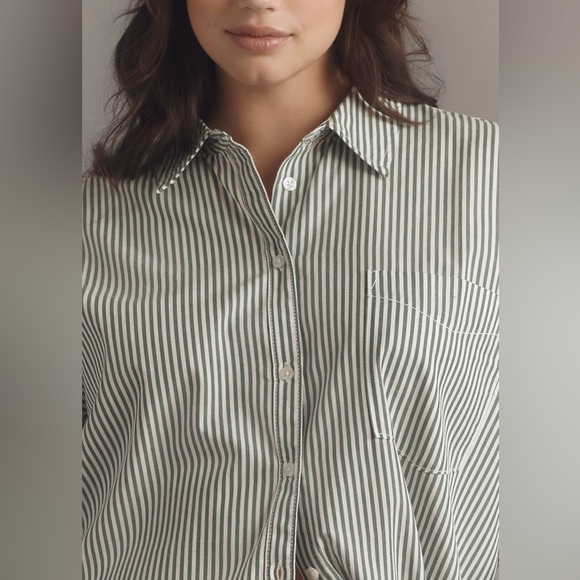 The Bennet Buttondown Shirt by Maeve - Size S - Moss - Picture 8 of 10